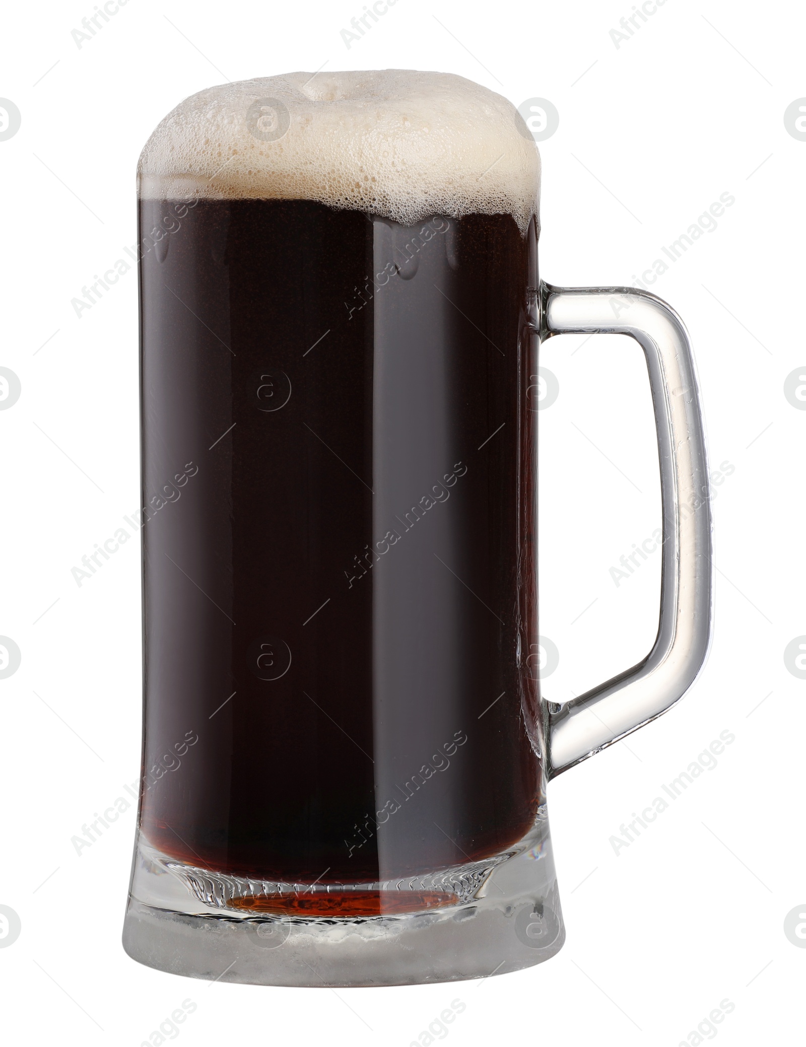 Photo of Full mug of beer isolated on white