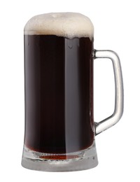 Full mug of beer isolated on white