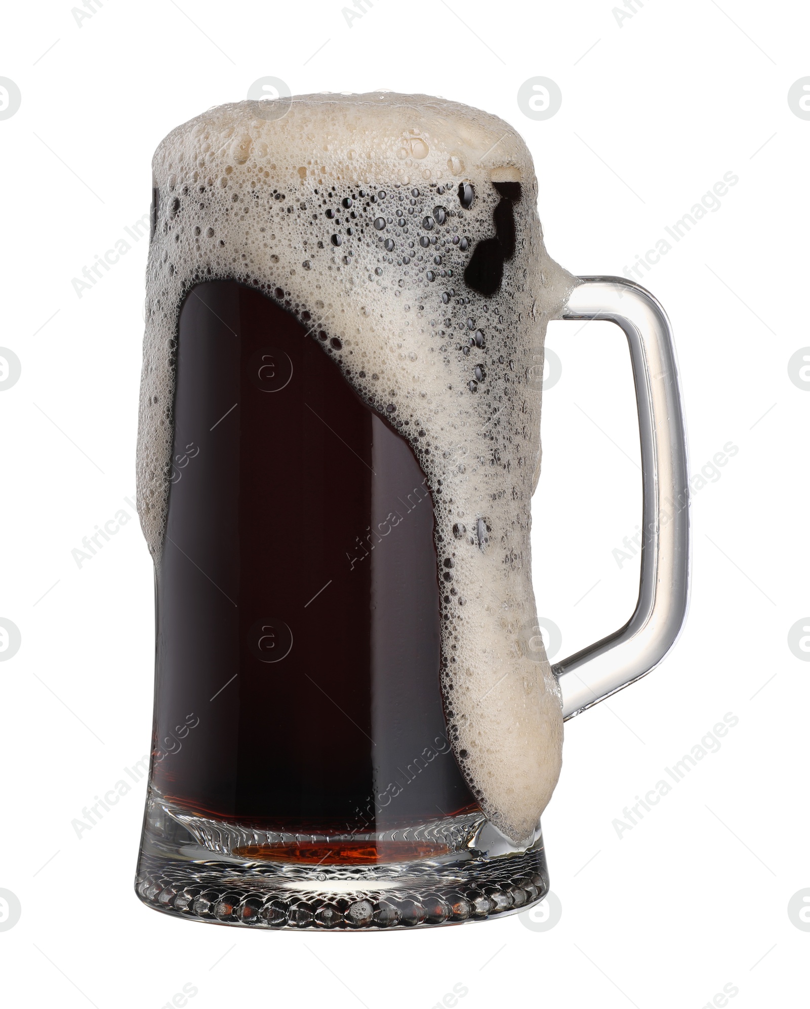 Photo of Full mug of beer isolated on white