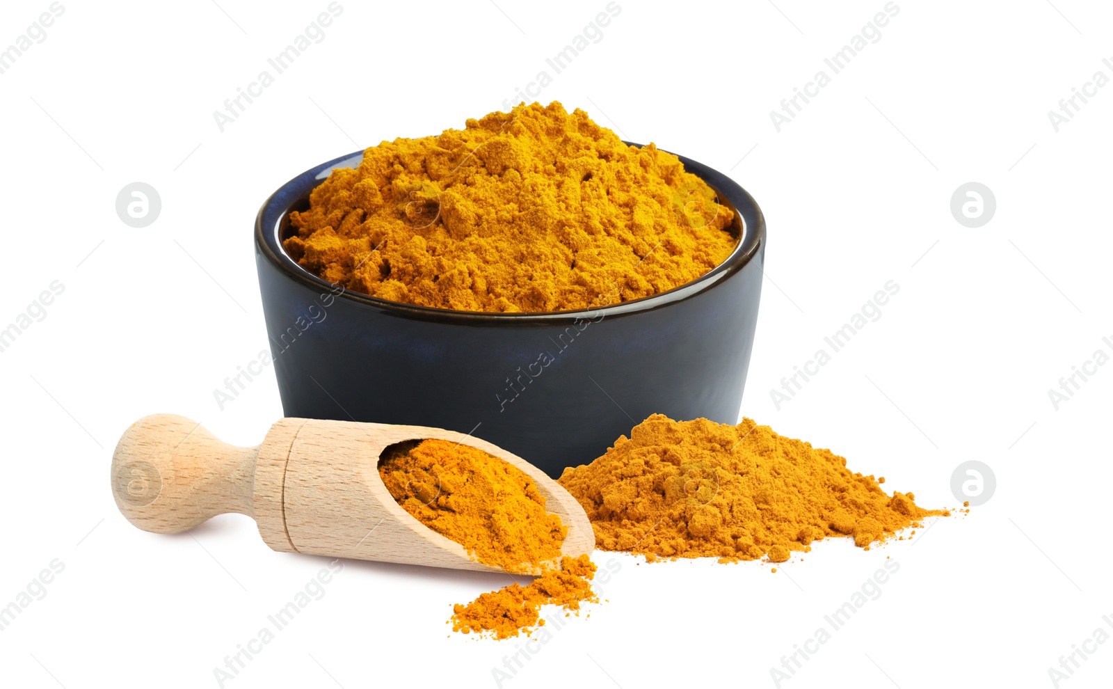 Image of Turmeric powder isolated on white. Aromatic spice