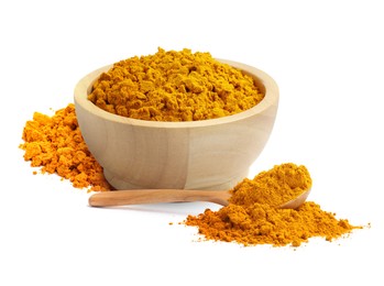 Image of Turmeric powder isolated on white. Aromatic spice