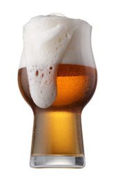 Photo of Full glass of beer isolated on white