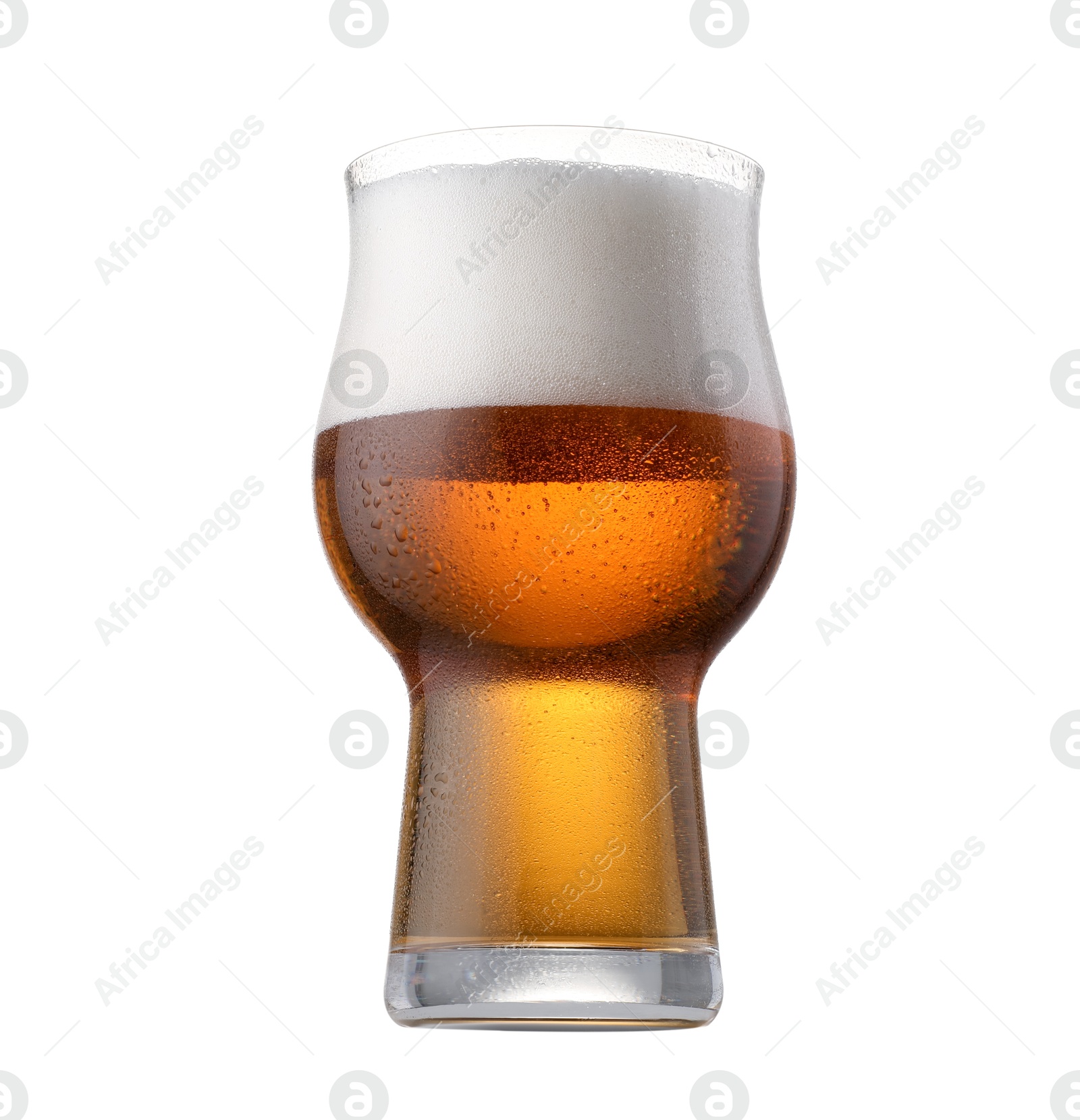 Photo of Full glass of beer isolated on white