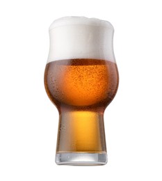 Photo of Full glass of beer isolated on white