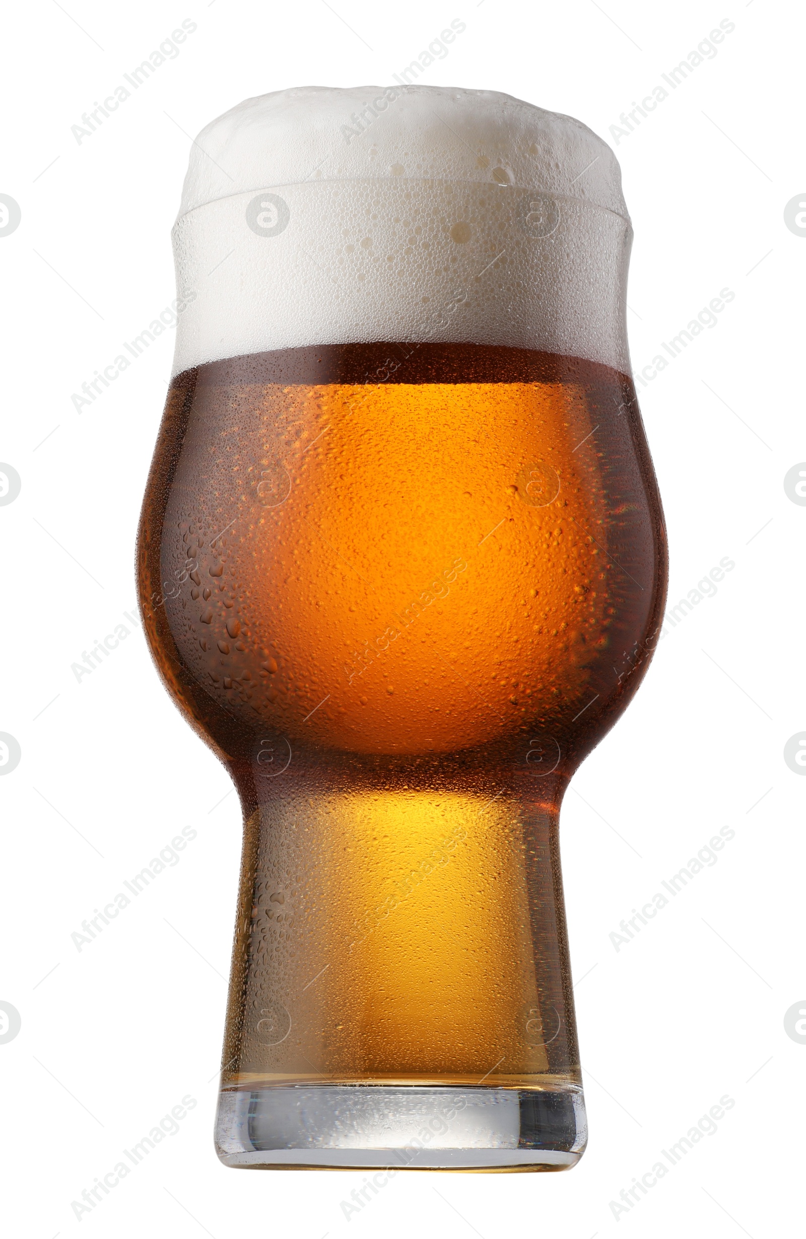 Photo of Full glass of beer isolated on white