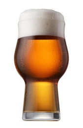 Full glass of beer isolated on white