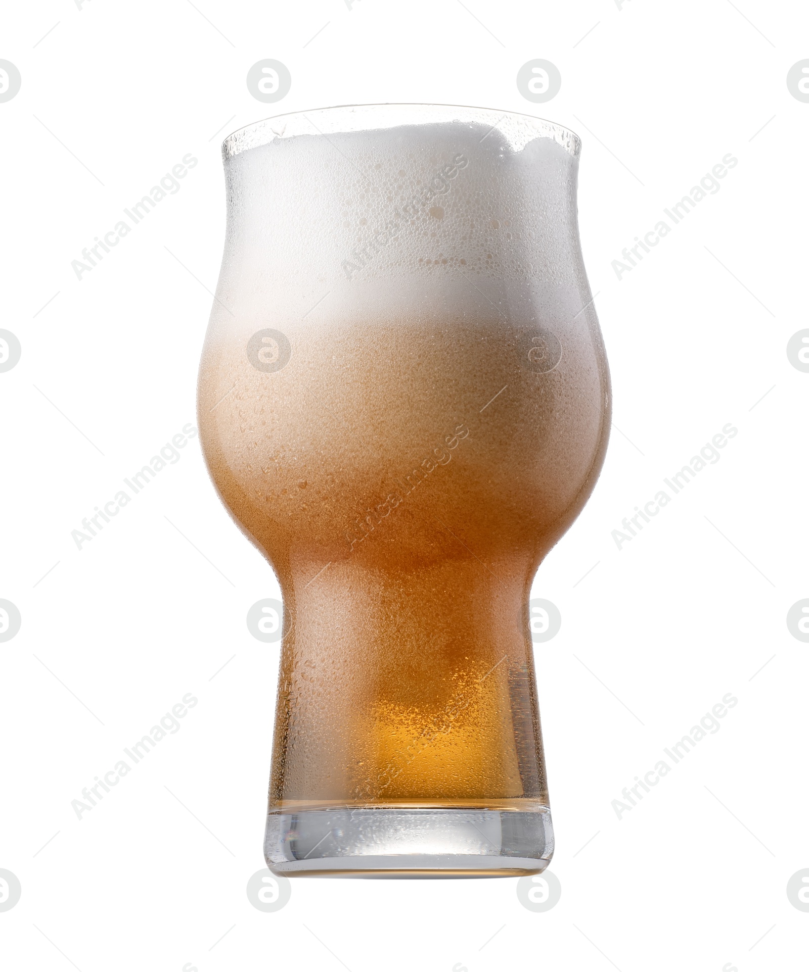 Photo of Full glass of beer isolated on white