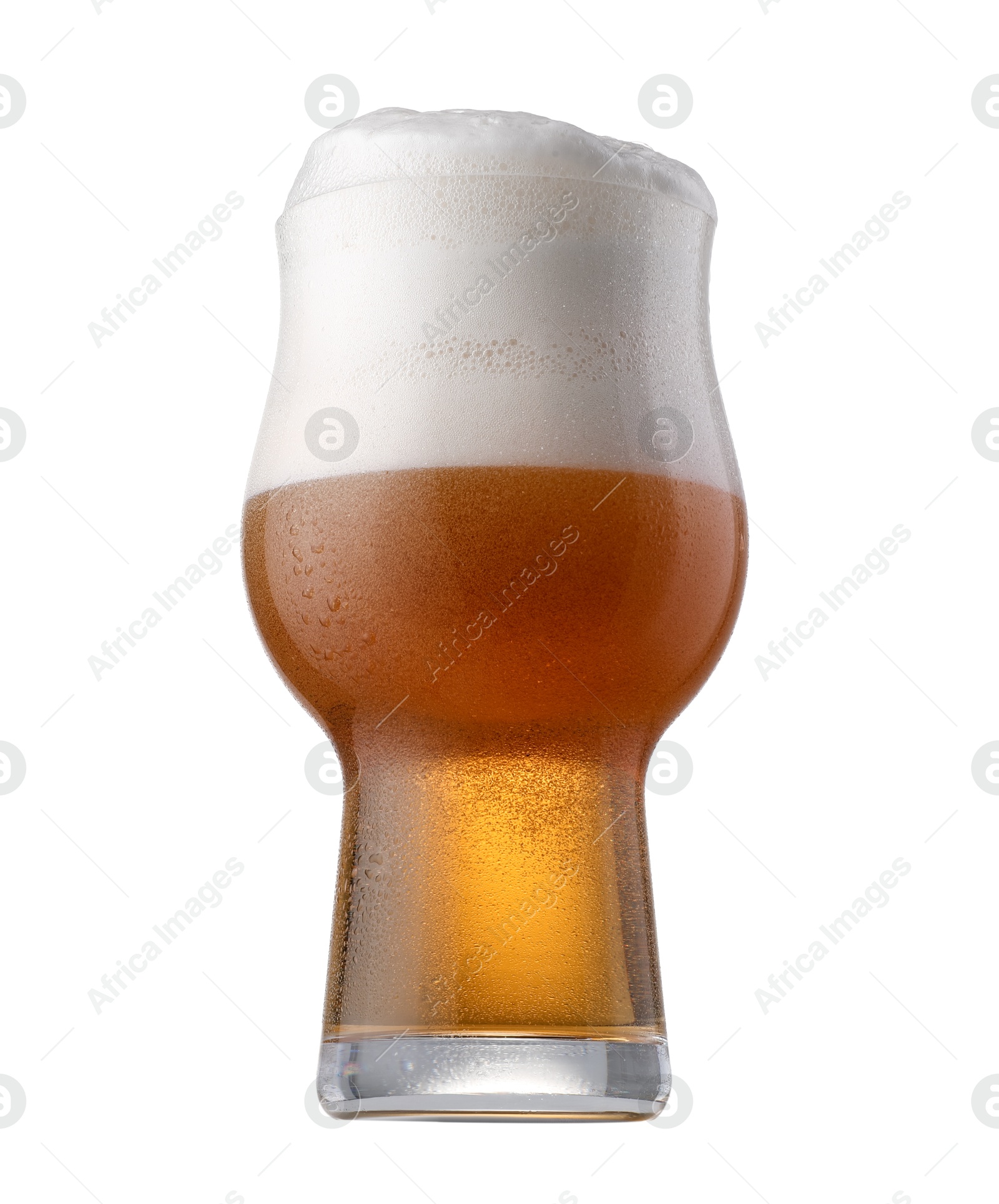 Photo of Full glass of beer isolated on white