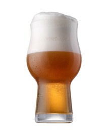 Full glass of beer isolated on white