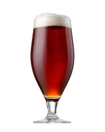 Photo of Full glass of beer isolated on white