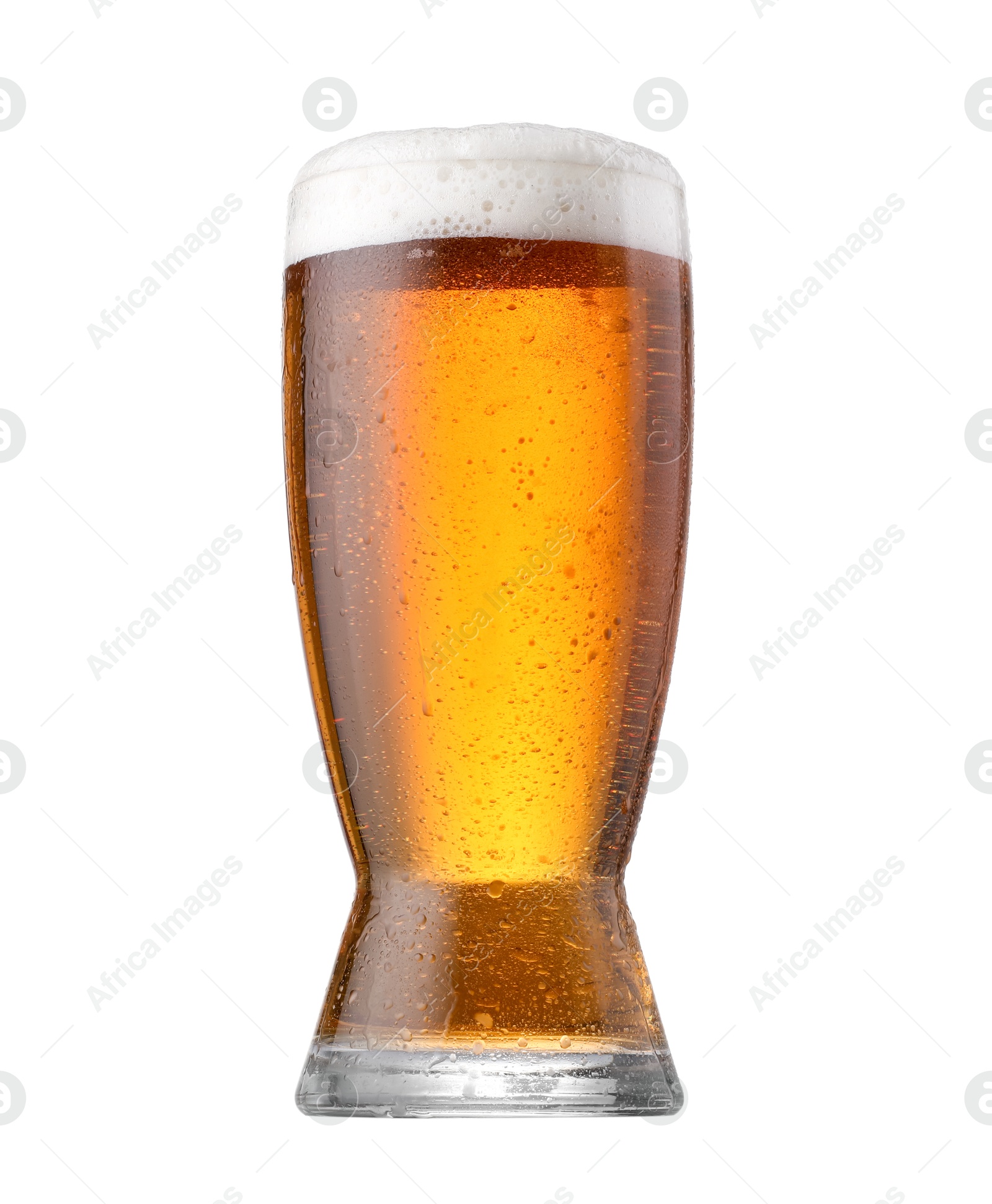 Photo of Full glass of beer isolated on white