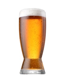 Full glass of beer isolated on white