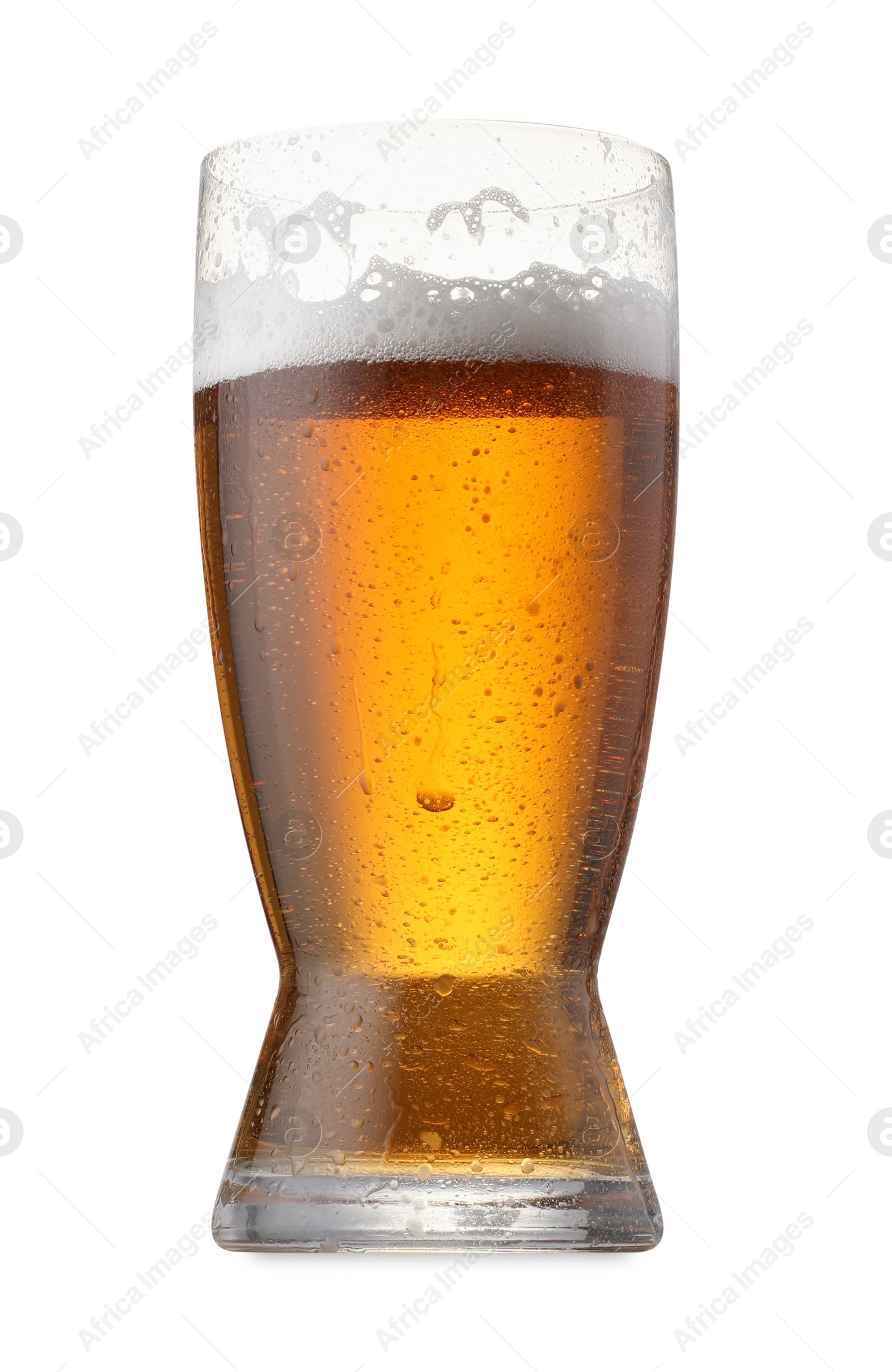 Photo of Full glass of beer isolated on white