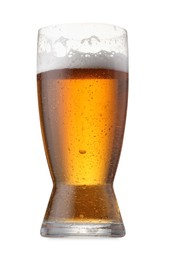 Photo of Full glass of beer isolated on white