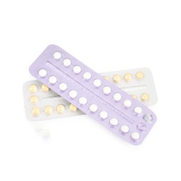 Photo of Blisters of contraceptive pills isolated on white