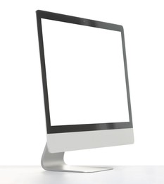 Photo of Computer monitor isolated on white. Modern technology