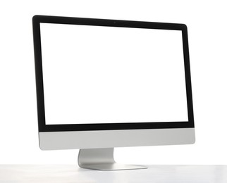 Photo of Computer monitor isolated on white. Modern technology