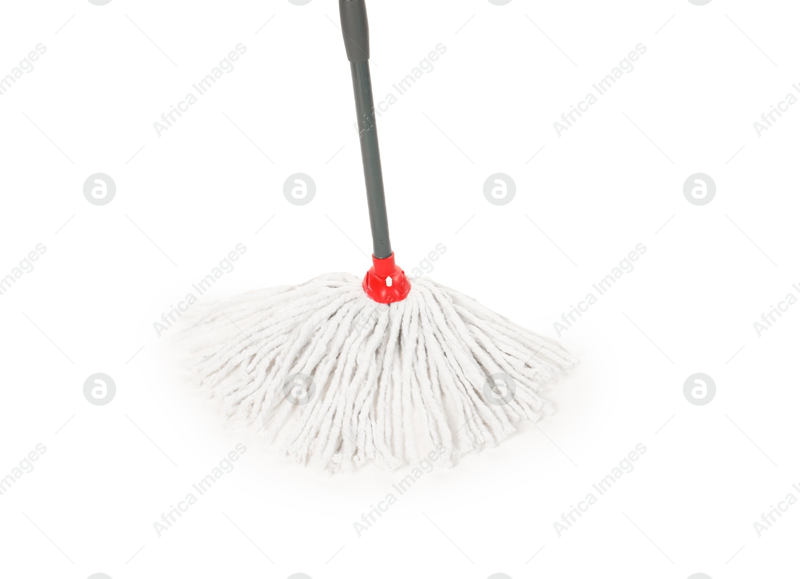 Photo of String mop isolated on white. Cleaning equipment