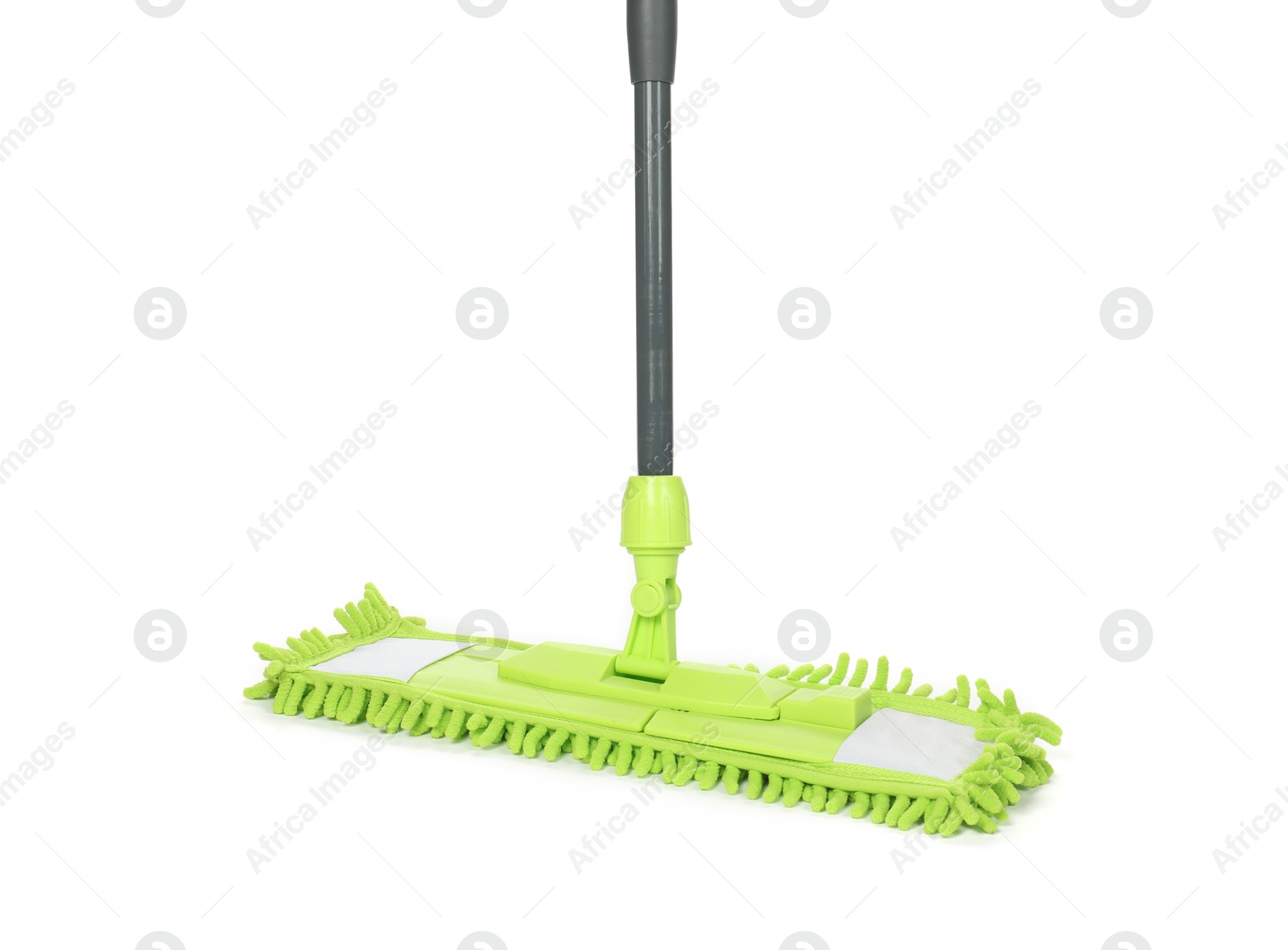 Photo of Microfiber mop isolated on white. Cleaning equipment