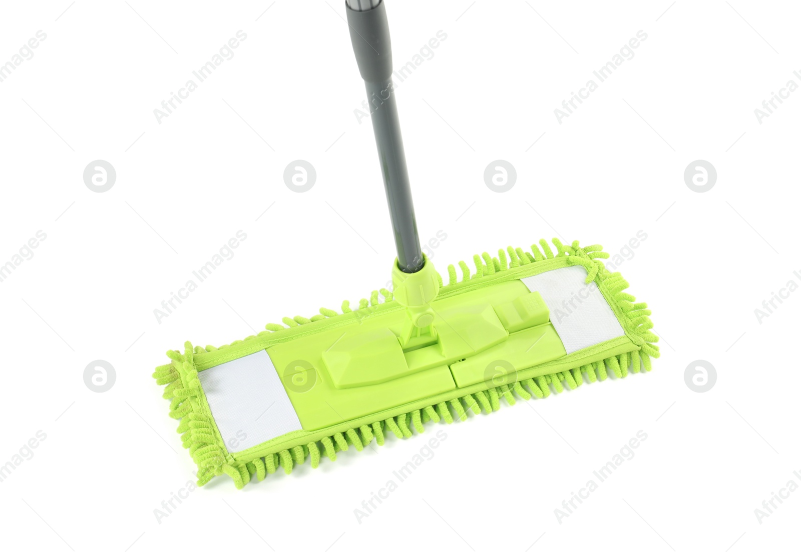 Photo of Microfiber mop isolated on white. Cleaning equipment