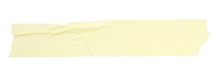 Photo of Strip of masking tape isolated on white, top view