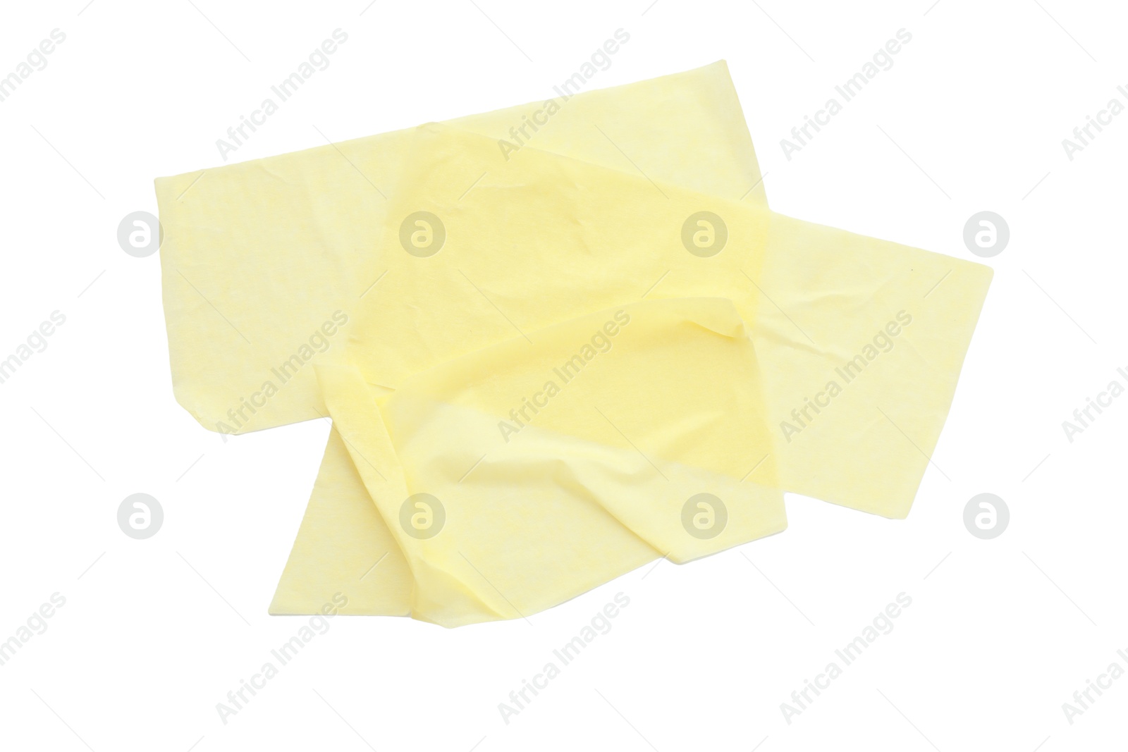 Photo of Strips of masking tape isolated on white, top view