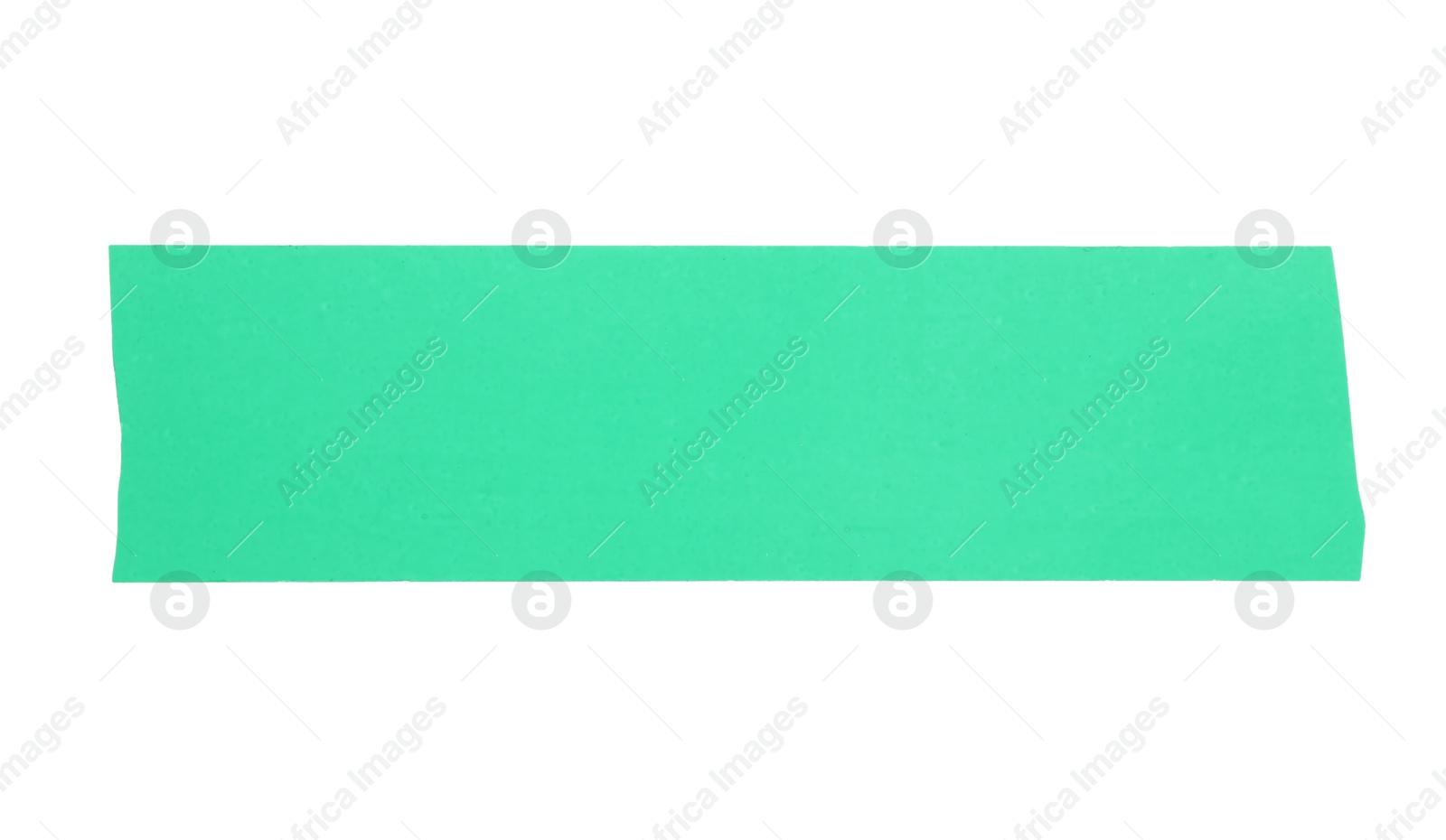 Photo of Strip of green adhesive tape isolated on white, top view