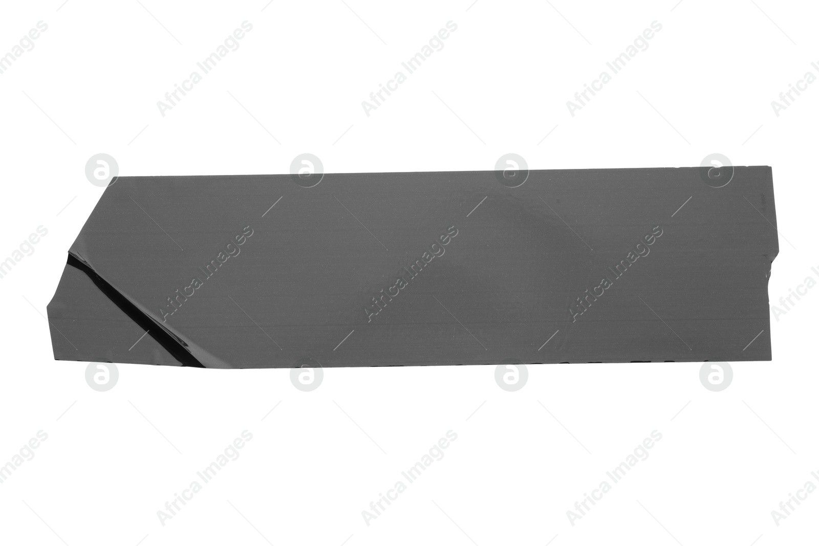 Photo of Strip of black adhesive tape isolated on white, top view