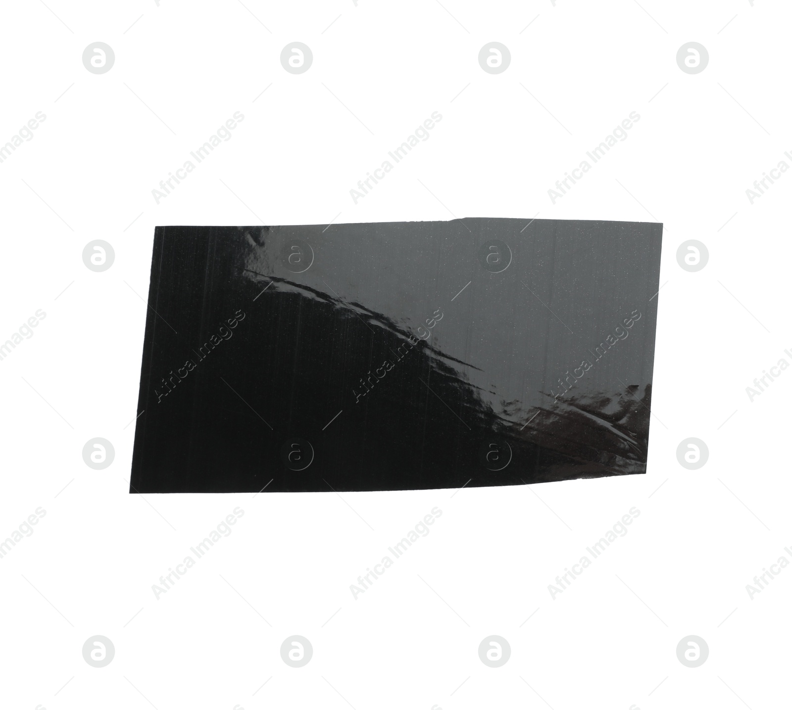 Photo of Strip of black adhesive tape isolated on white, top view