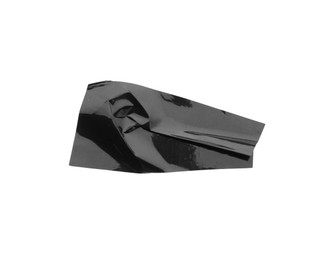 Photo of Strip of black adhesive tape isolated on white, top view