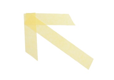 Photo of Arrow made with masking tape isolated on white, top view