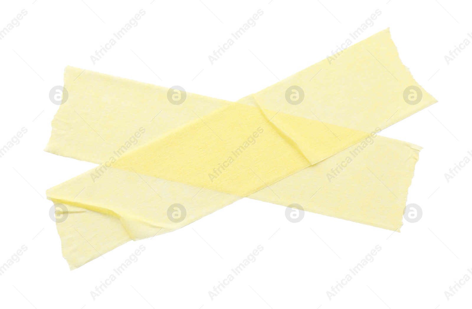 Photo of Cross made with masking tape isolated on white, top view