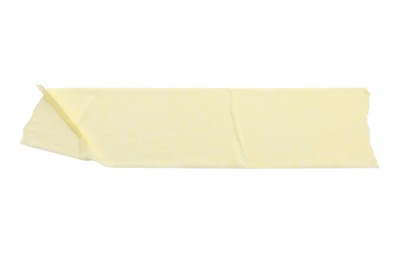 Photo of Strip of masking tape isolated on white, top view