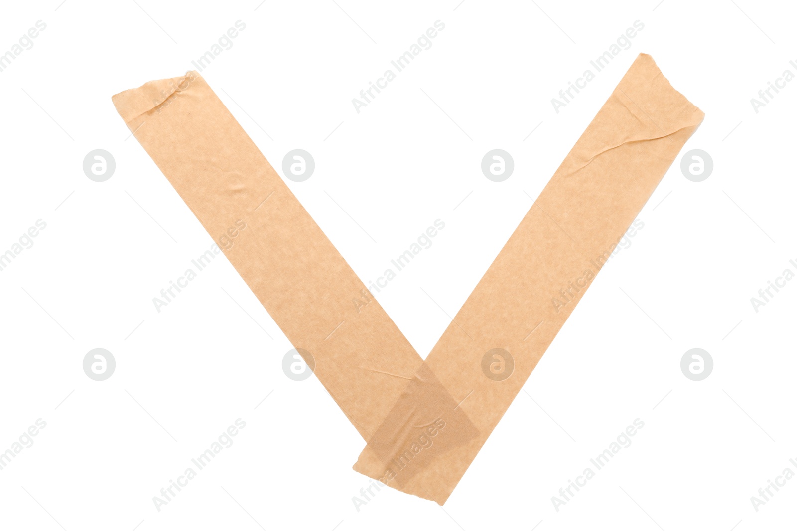 Photo of Strips of masking tape isolated on white, top view