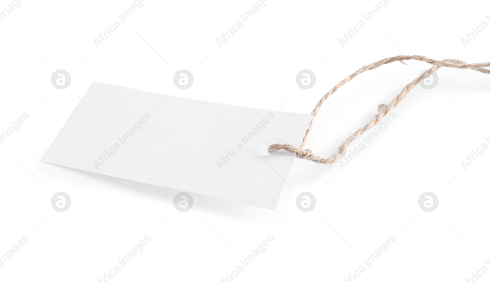 Photo of Blank tag with string isolated on white