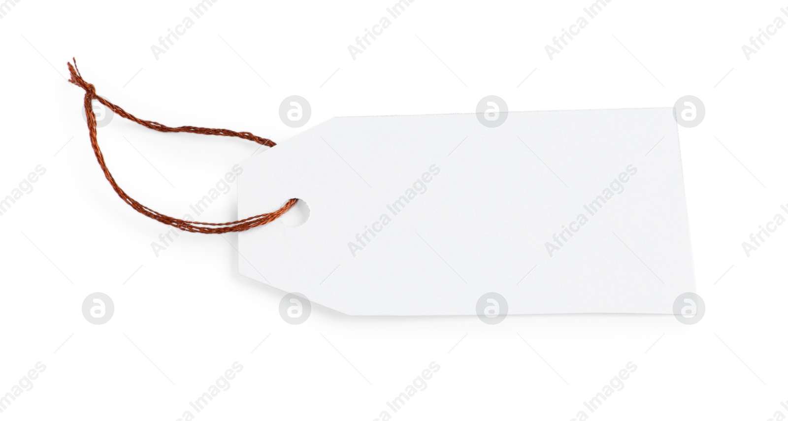 Photo of Blank tag with string isolated on white