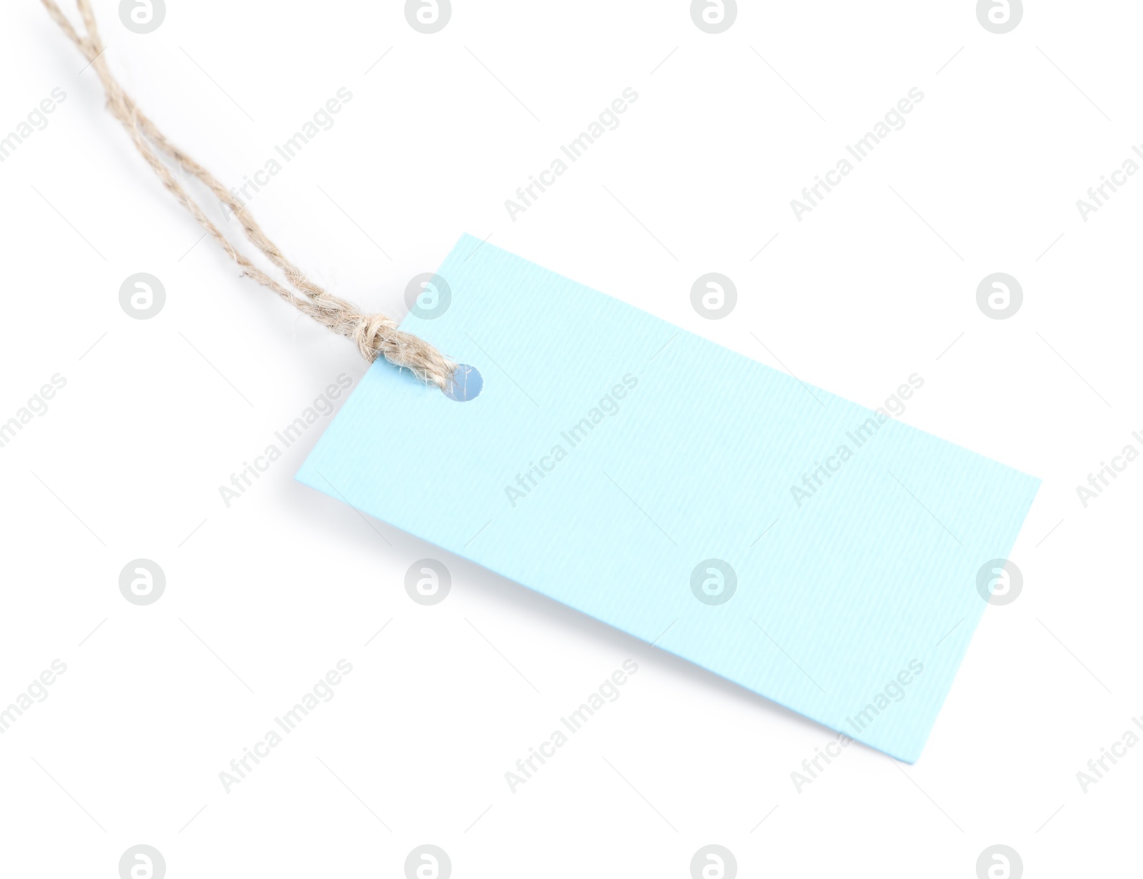 Photo of Blank tag with string isolated on white