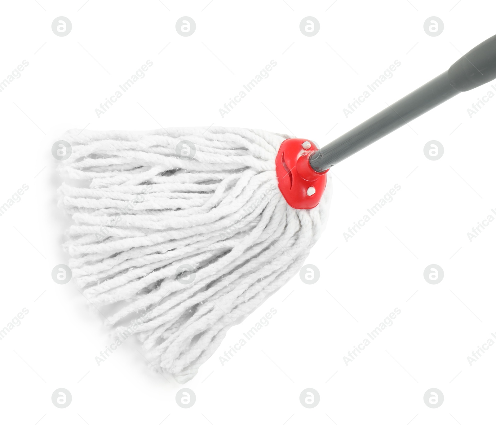 Photo of String mop isolated on white. Cleaning equipment