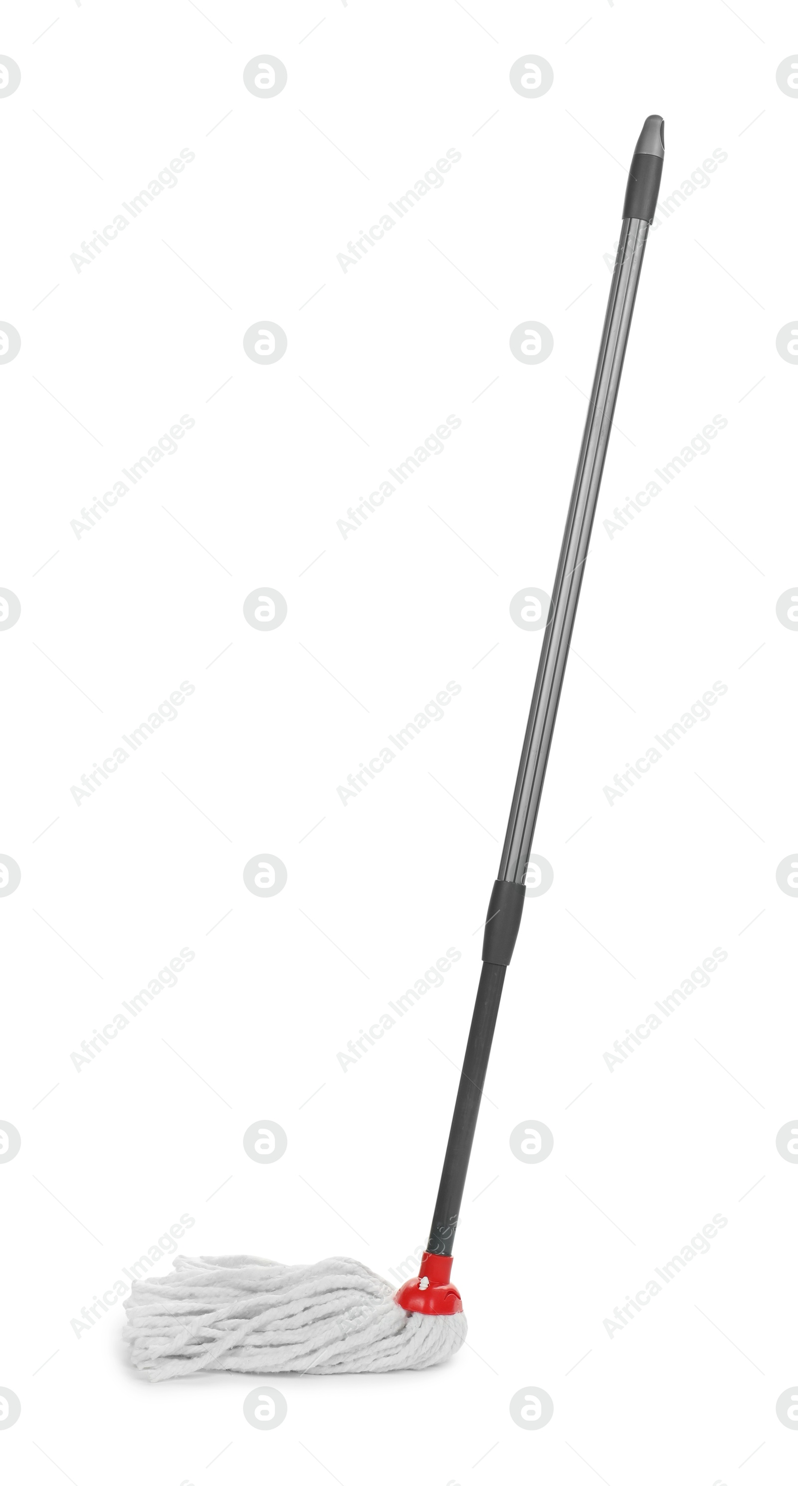 Photo of String mop isolated on white. Cleaning equipment