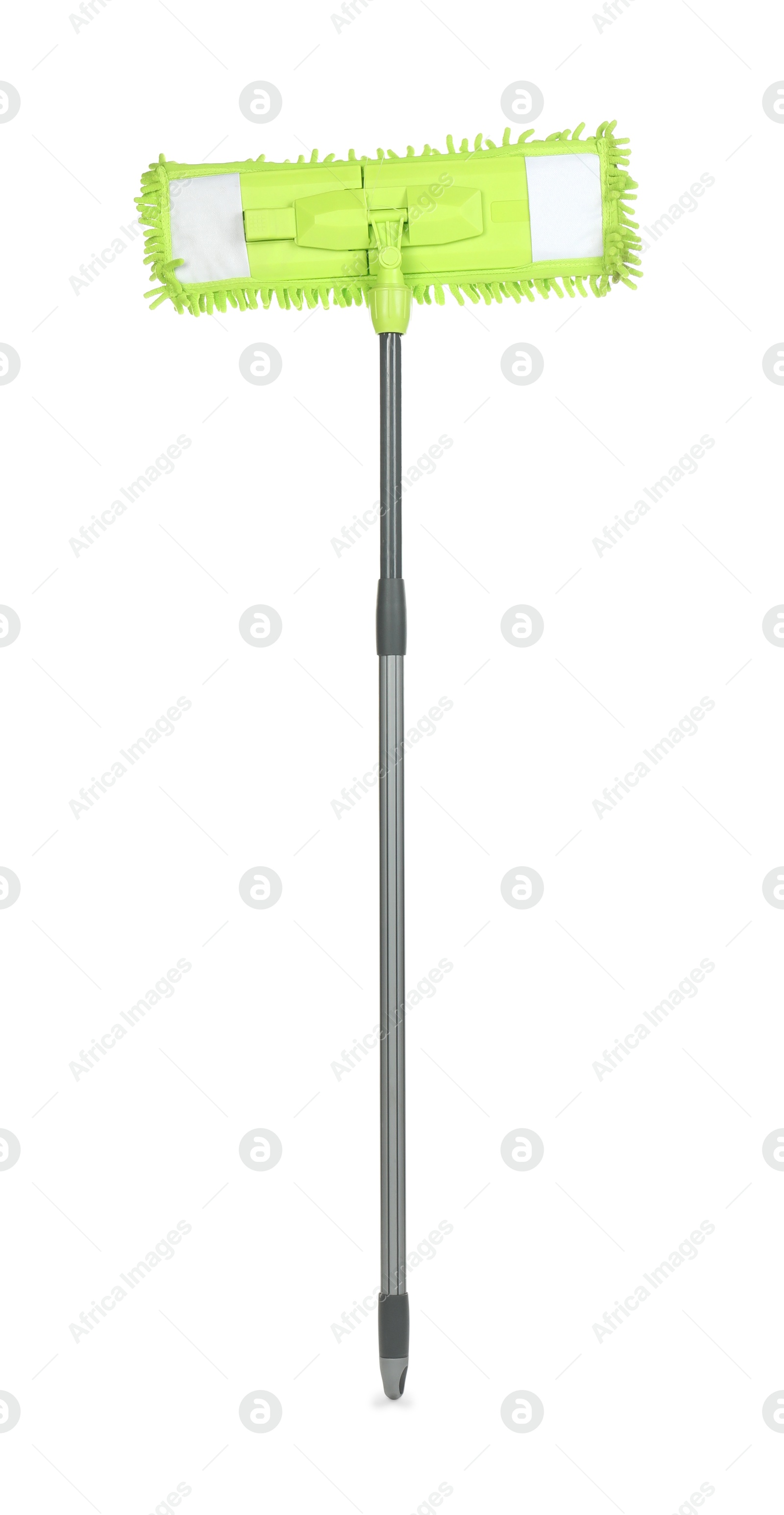 Photo of Microfiber mop isolated on white. Cleaning equipment