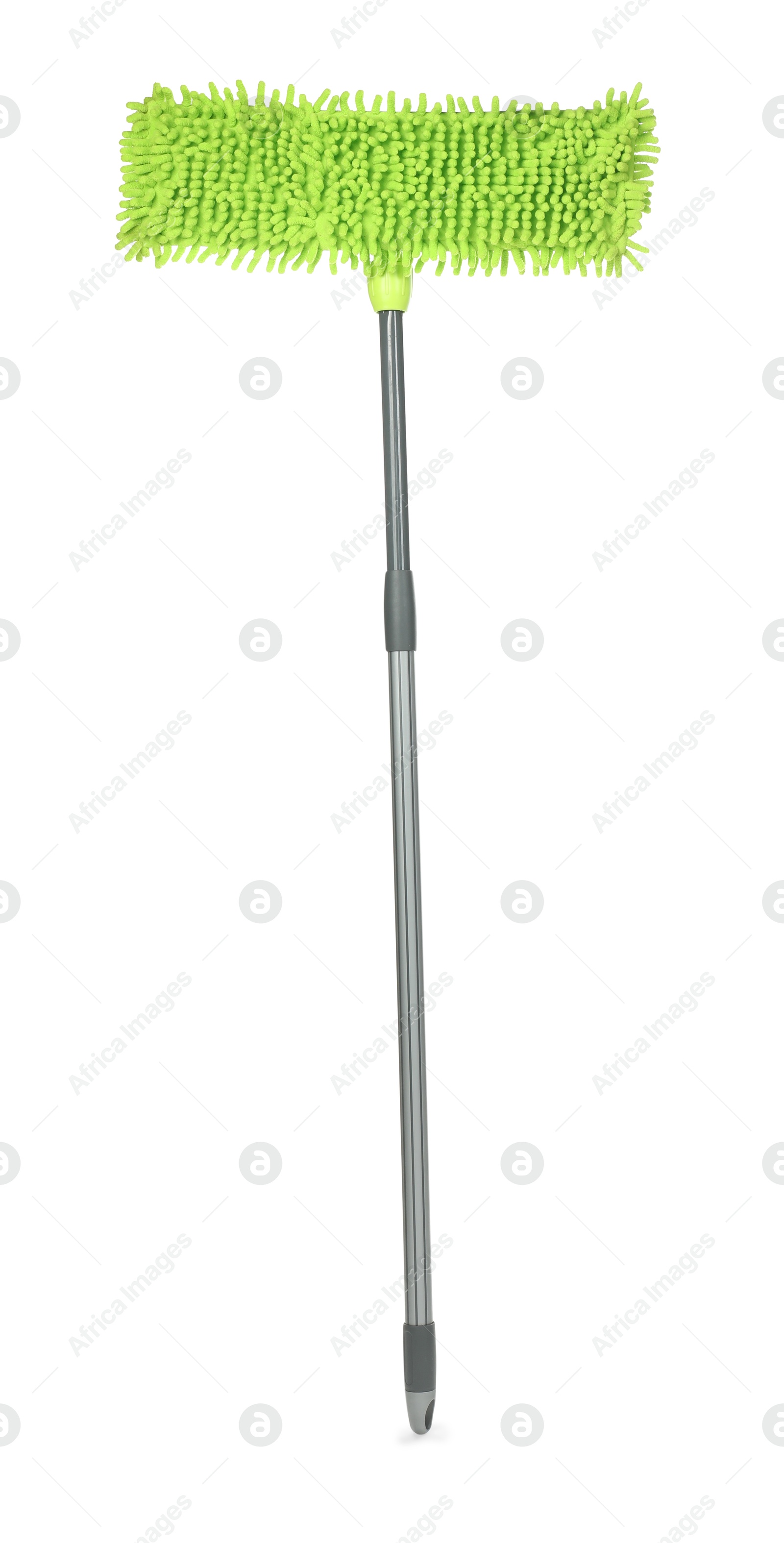 Photo of Microfiber mop isolated on white. Cleaning equipment