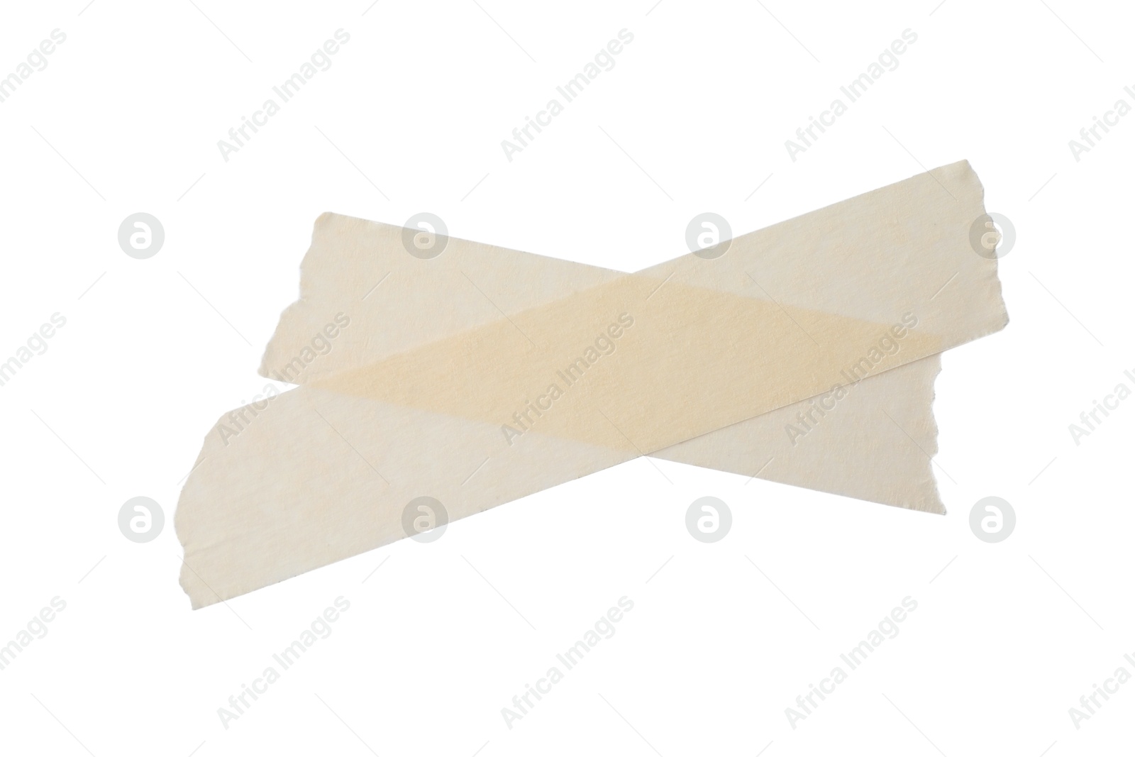 Photo of Cross made with masking tape isolated on white, top view