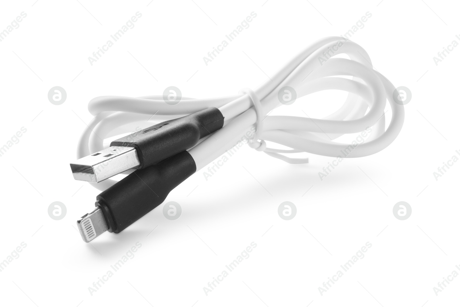 Photo of One USB charge cable isolated on white