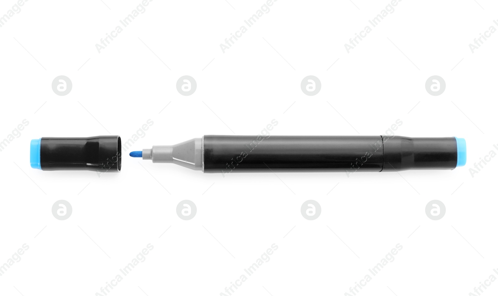 Photo of One double sided marker isolated on white, top view