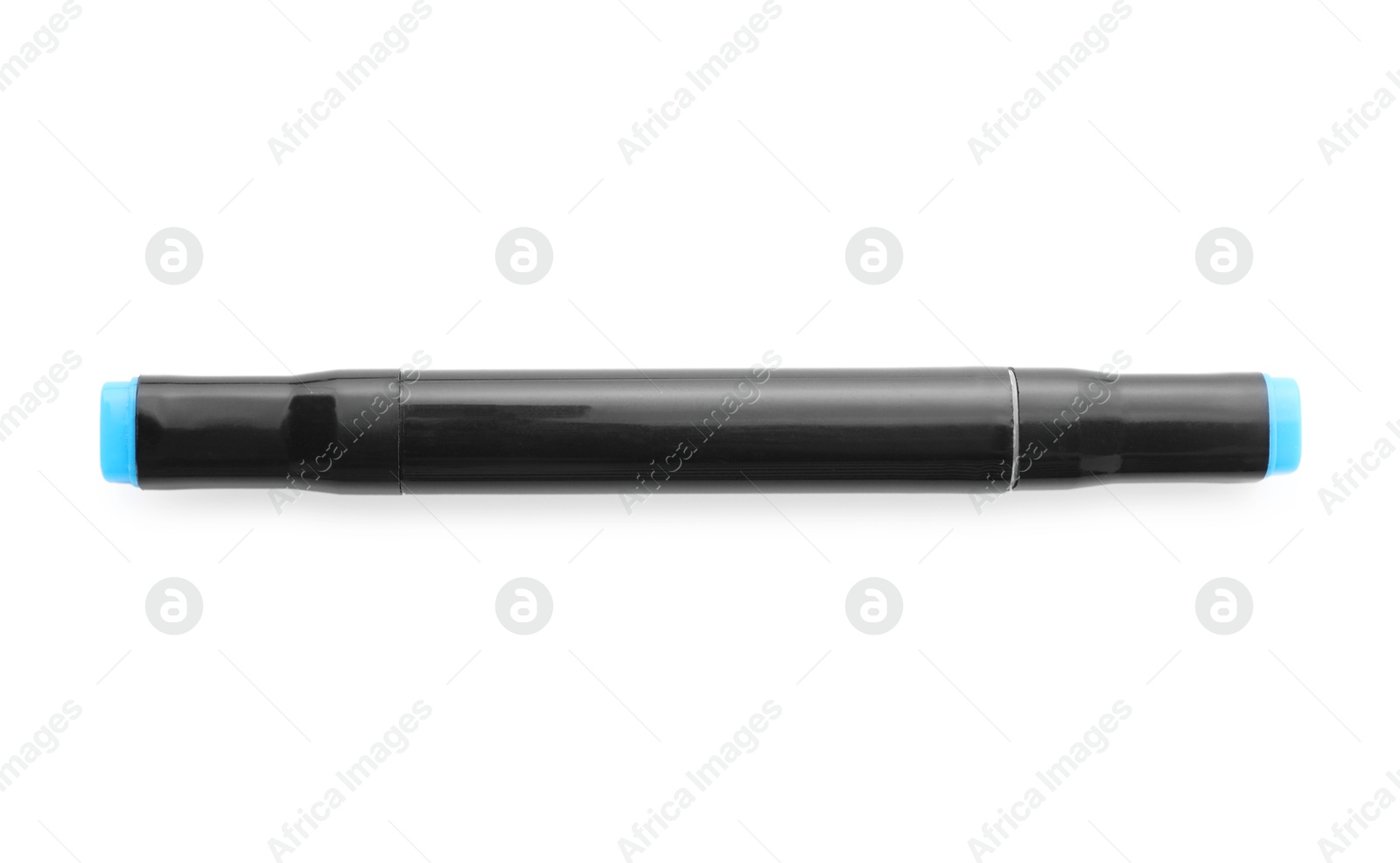 Photo of One double sided marker isolated on white, top view