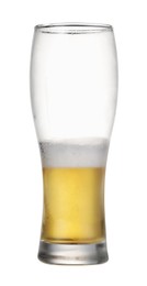 Photo of Glass of fresh beer isolated on white