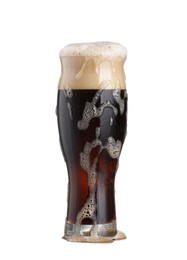 Full glass of beer isolated on white