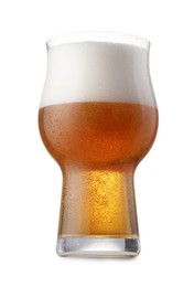 Full glass of beer isolated on white