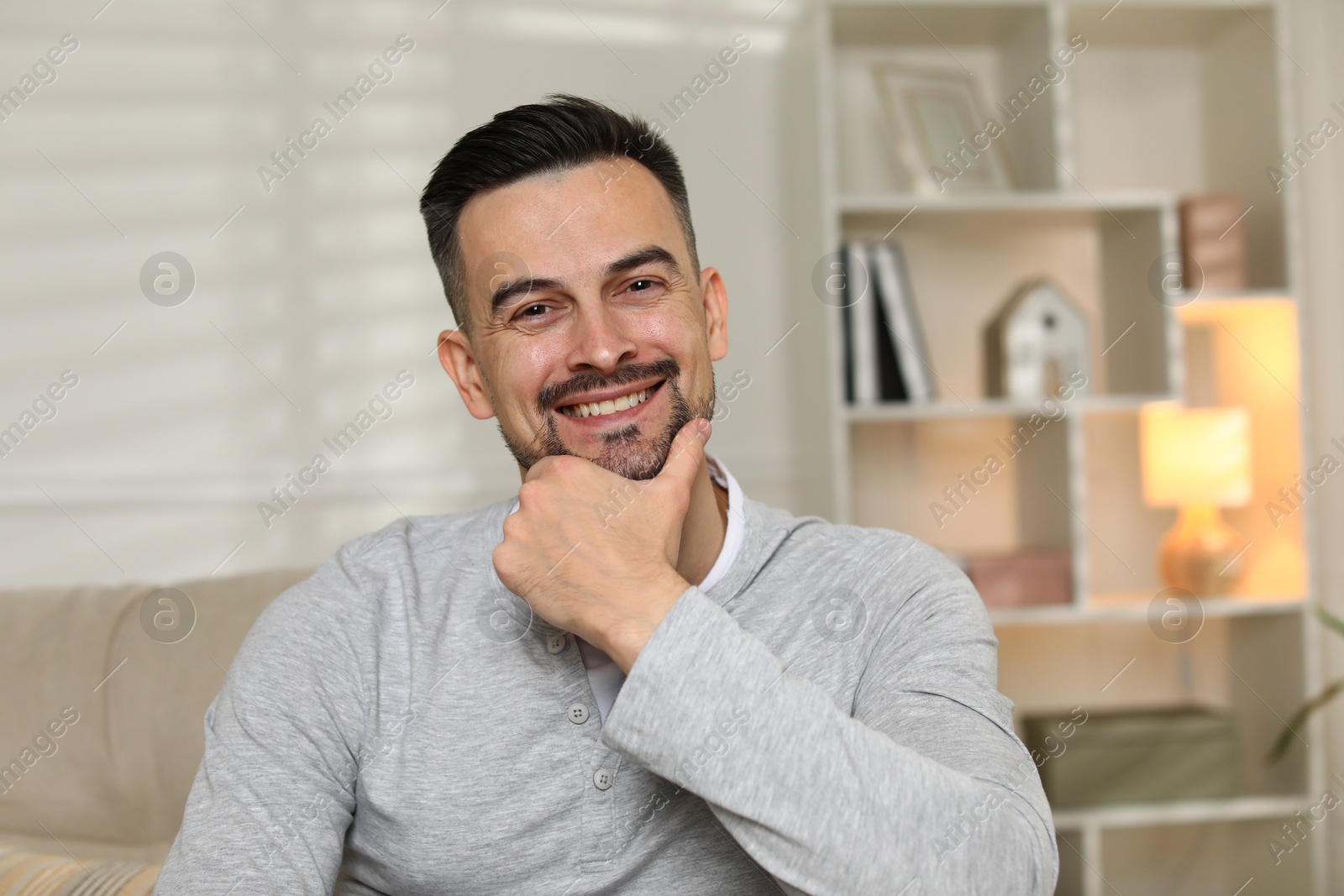 Photo of Portrait of handsome middle aged man indoors