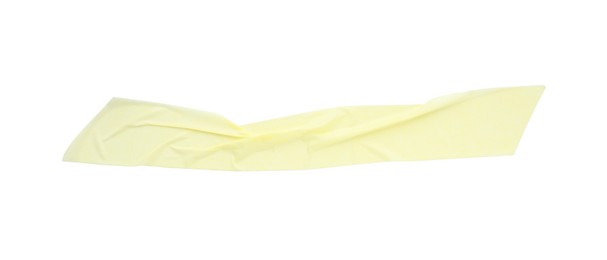 Photo of Strip of masking tape isolated on white, top view